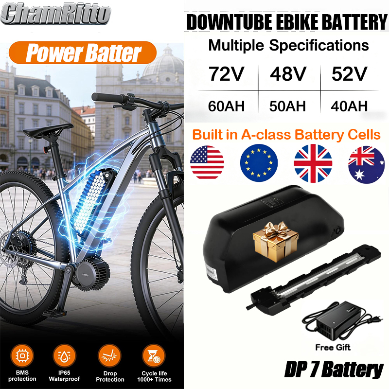 72V 50Ah 21700 Lithium Battery - Elektrische fiets accu Downtube Hailong Polly