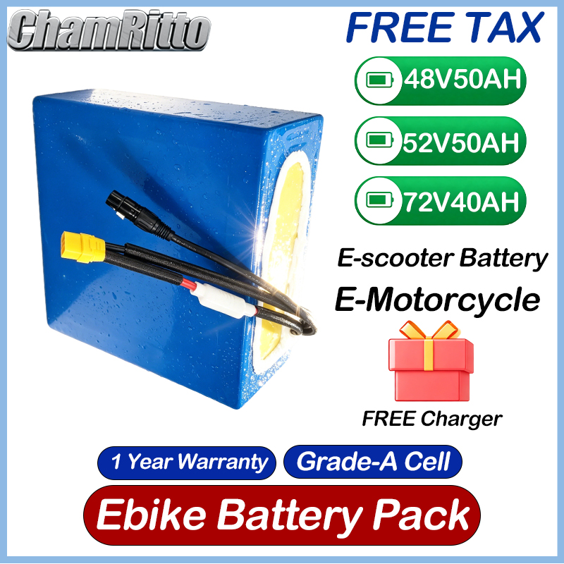 48V 52V 30Ah 50Ah Elektrische  - 72V 50Ah 21700 Lithium Battery recensie en prijs