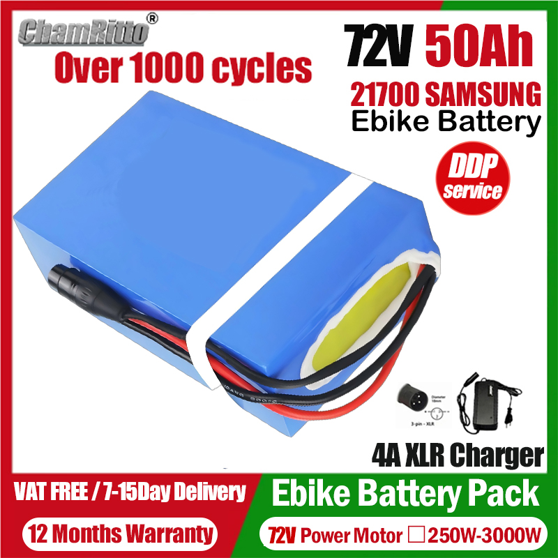 72V Elektrische Fiets Cham-Rid - 72V 50Ah 21700 Lithium Battery recensie en prijs